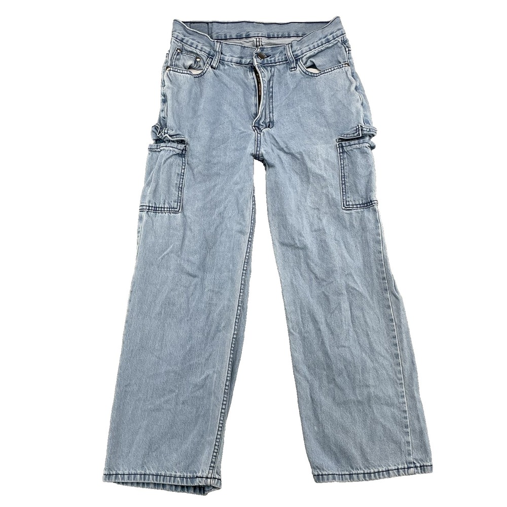 Ranya Cargo Jeans Women 30 Wide Leg Baggy Skate Rave Streetwear Y2k Festival 90s
